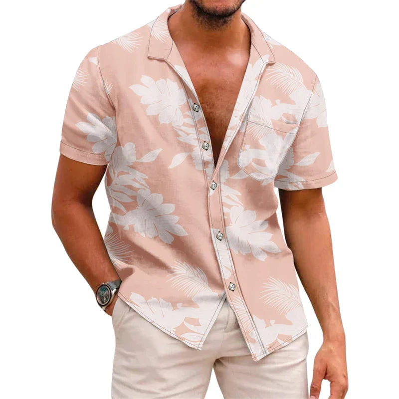 Aaron - Florida Bloemen Blouse Voor Heren