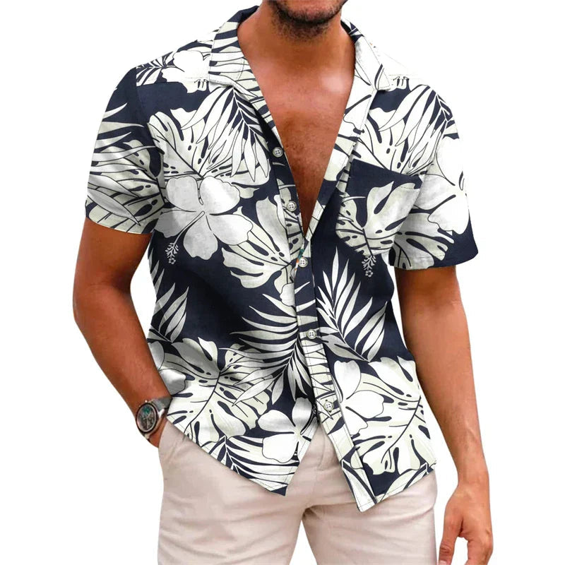 Aaron - Florida Bloemen Blouse Voor Heren